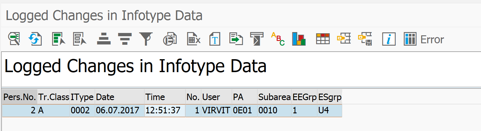 Infotype audit