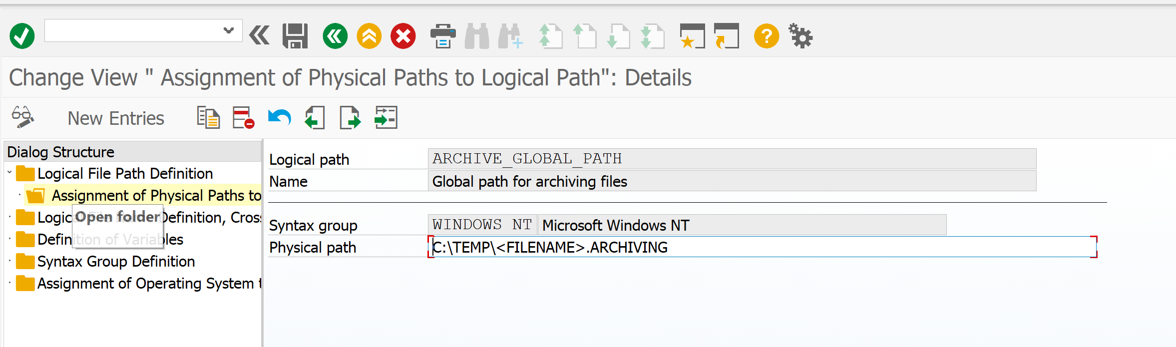 SAP File location